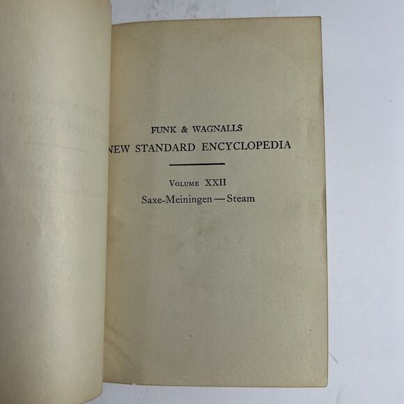 Funk n Wagnalls New Standard Encyclopedia 1934 Vol XXII Saxe Meiningen to Steam - Picture 4 of 15
